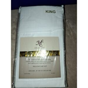 HC Collection White King Pillowcase New